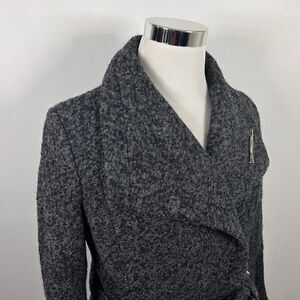 Ivanka Trump Size 10 Belted Overcoat Wool Blend Gray Ash Luxury Formal